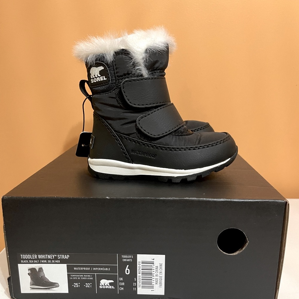 Sorel Unisex-Child Toddler Whitney Strap Snow Boot Toddler Size 6